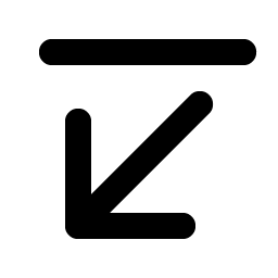 Arrow Line Down Left Bold Smiley – Icons