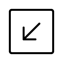 Arrow Square Down Left Thin Smiley – Icons