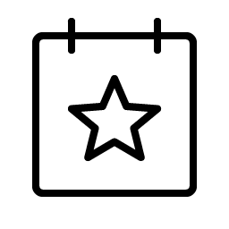 Calendar Star Thin Smiley – Icons