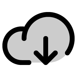 Cloud Arrow Down Duotone Smiley – Icons