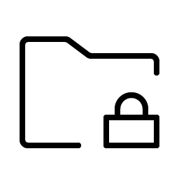Folder Simple Lock Thin Smiley – Icons