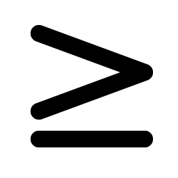 Greater Than Or Equal Bold Smiley – Icons