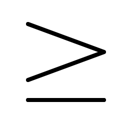 Greater Than Or Equal Thin Smiley – Icons