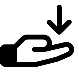 Hand Arrow Down Fill Smiley – Icons