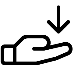 Hand Arrow Down Light Smiley – Icons
