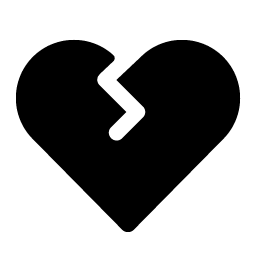 Heart Straight Break Fill Smiley – Icons
