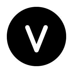 Letter Circle V Fill Smiley – Icons