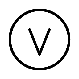 Letter Circle V Thin Smiley – Icons