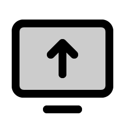 Monitor Arrow Up Duotone Smiley – Icons