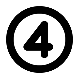 Number Circle Four Bold Smiley – Icons
