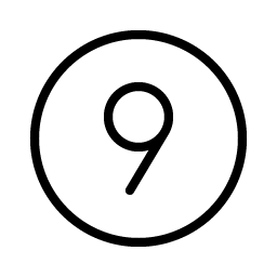 Number Circle Nine Thin Smiley – Icons