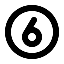 Number Circle Six Bold Smiley – Icons