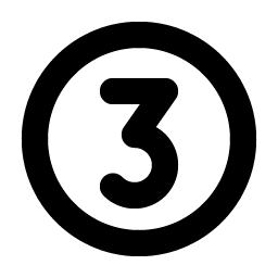 Number Circle Three Bold Smiley – Icons