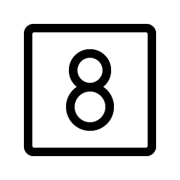 Number Square Eight Light Smiley – Icons