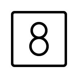 Number Square Eight Thin Smiley – Icons