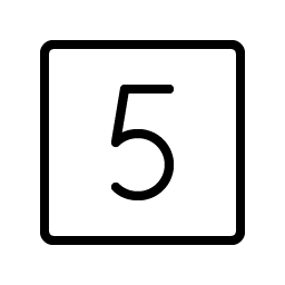 Number Square Five Thin Smiley – Icons