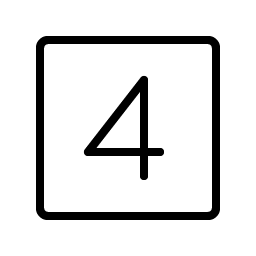 Number Square Four Thin Smiley – Icons