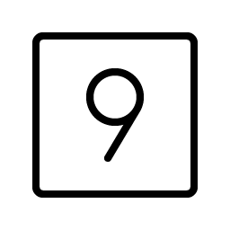 Number Square Nine Thin Smiley – Icons