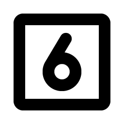 Number Square Six Bold Smiley – Icons