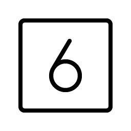 Number Square Six Thin Smiley – Icons