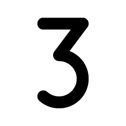 Number Three Bold Smiley – Icons