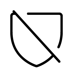 Shield Slash Thin Smiley – Icons