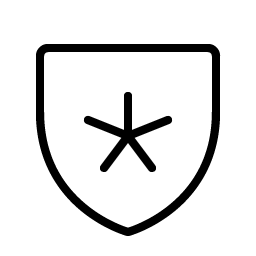 Shield Star Thin Smiley – Icons