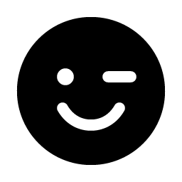 Smiley Wink Fill Smiley – Icons