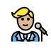 1F468 1F3FC 200D 1F3A4 Smiley – OpenMoji
