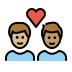 1F468 1F3FC 200D 2764 FE0F 200D 1F468 1F3FD Smiley – OpenMoji