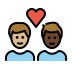 1F468 1F3FC 200D 2764 FE0F 200D 1F468 1F3FF Smiley – OpenMoji