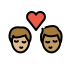 1F468 1F3FC 200D 2764 FE0F 200D 1F48B 200D 1F468 1F3FD Smiley – OpenMoji