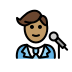 1F468 1F3FD 200D 1F3A4 Smiley – OpenMoji