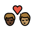 1F468 1F3FF 200D 2764 FE0F 200D 1F48B 200D 1F468 1F3FD Smiley – OpenMoji