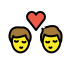 1F468 200D 2764 FE0F 200D 1F48B 200D 1F468 Smiley – OpenMoji