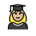 1F469 1F3FC 200D 1F393 Smiley – OpenMoji