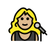1F469 1F3FC 200D 1F3A4 Smiley – OpenMoji