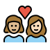 1F469 1F3FC 200D 2764 FE0F 200D 1F469 1F3FB Smiley – OpenMoji