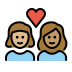 1F469 1F3FC 200D 2764 FE0F 200D 1F469 1F3FD Smiley – OpenMoji