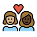 1F469 1F3FC 200D 2764 FE0F 200D 1F469 1F3FF Smiley – OpenMoji