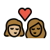 1F469 1F3FC 200D 2764 FE0F 200D 1F48B 200D 1F469 1F3FE Smiley – OpenMoji