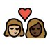 1F469 1F3FC 200D 2764 FE0F 200D 1F48B 200D 1F469 1F3FF Smiley – OpenMoji