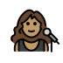 1F469 1F3FD 200D 1F3A4 Smiley – OpenMoji