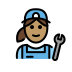 1F469 1F3FD 200D 1F527 Smiley – OpenMoji