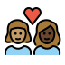 1F469 1F3FD 200D 2764 FE0F 200D 1F469 1F3FF Smiley – OpenMoji