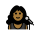 1F469 1F3FE 200D 1F3A4 Smiley – OpenMoji