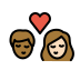 1F469 1F3FE 200D 2764 FE0F 200D 1F48B 200D 1F468 1F3FB Smiley – OpenMoji