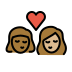 1F469 1F3FE 200D 2764 FE0F 200D 1F48B 200D 1F469 1F3FC Smiley – OpenMoji