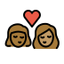 1F469 1F3FE 200D 2764 FE0F 200D 1F48B 200D 1F469 1F3FD Smiley – OpenMoji