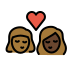 1F469 1F3FE 200D 2764 FE0F 200D 1F48B 200D 1F469 1F3FF Smiley – OpenMoji